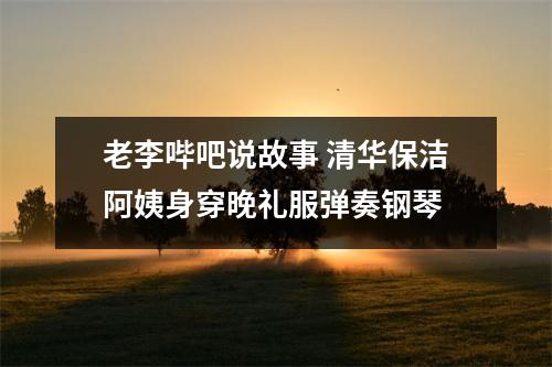 老李哔吧说故事 清华保洁阿姨身穿晚礼服弹奏钢琴