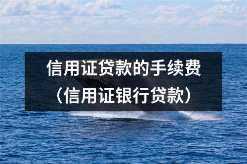 信用证贷款的手续费(信用证银行贷款)