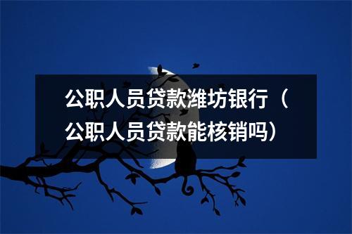 公职人员贷款潍坊银行(公职人员贷款能核销吗)