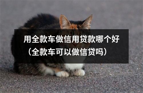 用全款车做信用贷款哪个好（全款车可以做信贷吗）