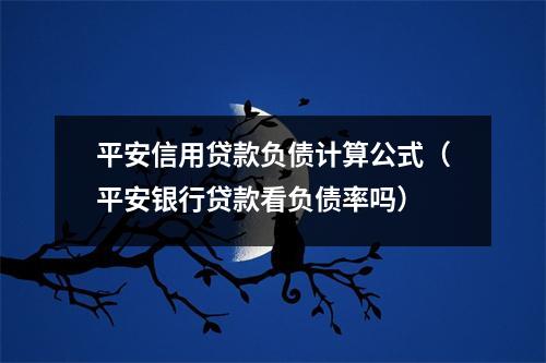 平安信用贷款负债计算公式（平安银行贷款看负债率吗）