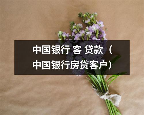 中国银行 客 贷款(中国银行房贷客户)