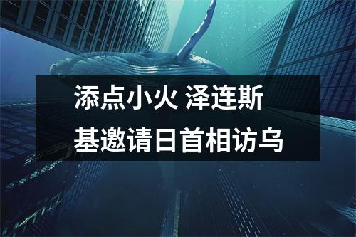 添点小火 泽连斯基邀请日首相访乌