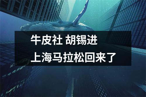 牛皮社 胡锡进 上海马拉松回来了