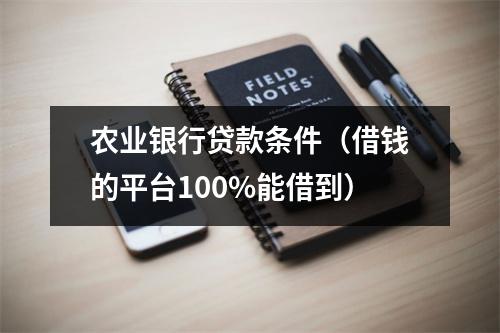 农业银行贷款条件（借钱的平台100%能借到）