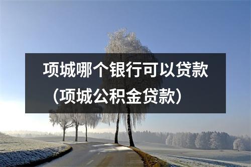 项城哪个银行可以贷款（项城公积金贷款）