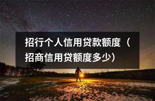 招行个人信用贷款额度（招商信用贷额度多少）