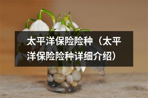 太平洋保险险种（太平洋保险险种详细介绍）