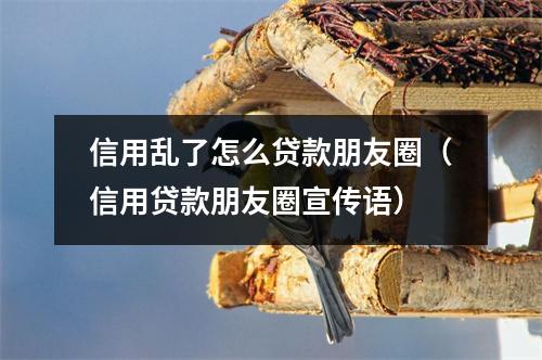 信用乱了怎么贷款朋友圈（信用贷款朋友圈宣传语）