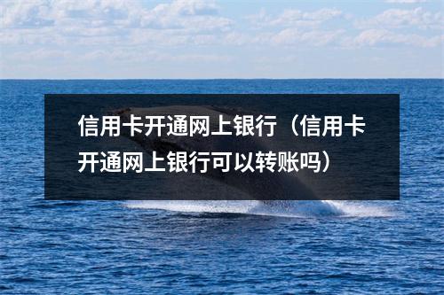 信用卡开通网上银行(信用卡开通网上银行可以转账吗)