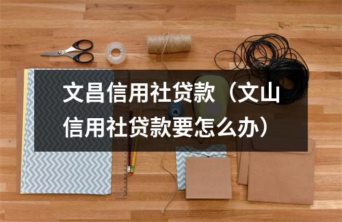 文昌信用社贷款（文山信用社贷款要怎么办）