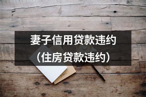 妻子信用贷款违约（住房贷款违约）