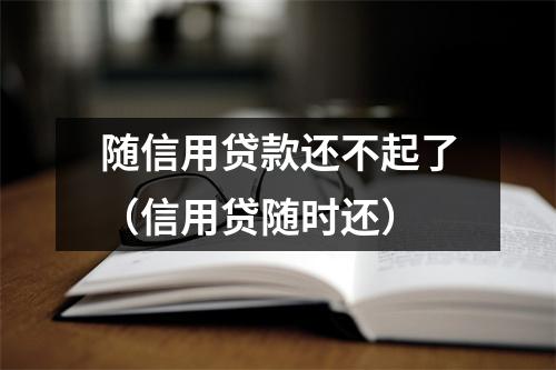 随信用贷款还不起了（信用贷随时还）