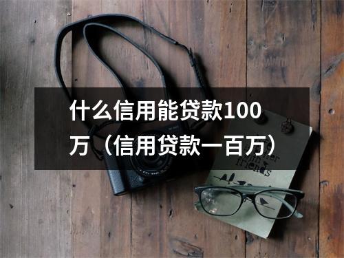 什么信用能贷款100万（信用贷款一百万）