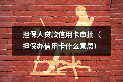 担保人贷款信用卡审批（担保办信用卡什么意思）