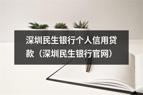 深圳民生银行个人信用贷款（深圳民生银行官网）