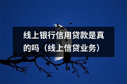 线上银行信用贷款是真的吗（线上信贷业务）