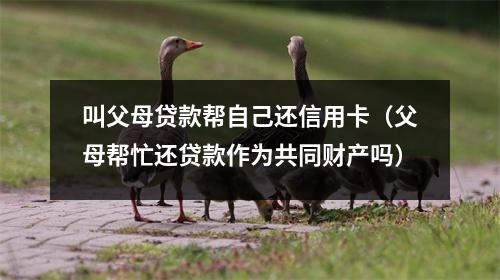 叫父母贷款帮自己还信用卡(父母帮忙还贷款作为共同财产吗)