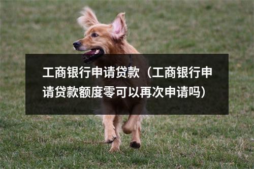 工商银行申请贷款（工商银行申请贷款额度零可以再次申请吗）