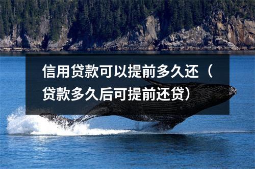 信用贷款可以提前多久还（贷款多久后可提前还贷）