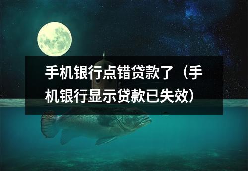 手机银行点错贷款了（手机银行显示贷款已失效）