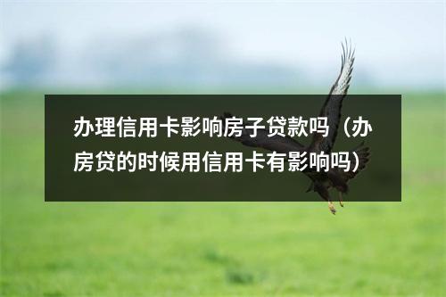 办理信用卡影响房子贷款吗（办房贷的时候用信用卡有影响吗）