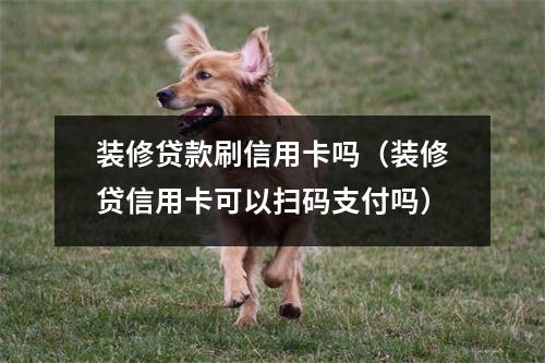 装修贷款刷信用卡吗（装修贷信用卡可以扫码支付吗）