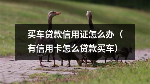 买车贷款信用证怎么办（有信用卡怎么贷款买车）
