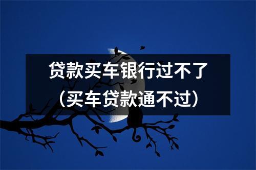 贷款买车银行过不了(买车贷款通不过)