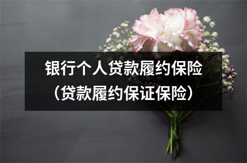 银行个人贷款履约保险（贷款履约保证保险）