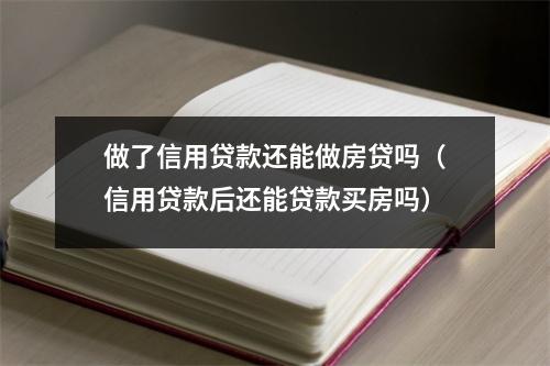 做了信用贷款还能做房贷吗（信用贷款后还能贷款买房吗）