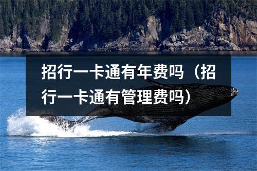 招行一卡通有年费吗（招行一卡通有管理费吗）