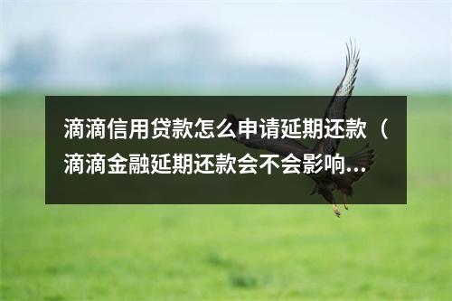 滴滴信用贷款怎么申请延期还款（滴滴金融延期还款会不会影响征信）