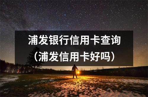 浦发银行信用卡查询（浦发信用卡好吗）