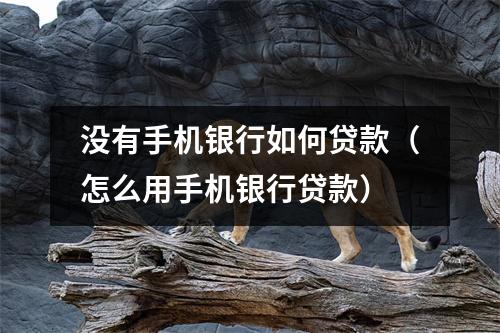 没有手机银行如何贷款（怎么用手机银行贷款）