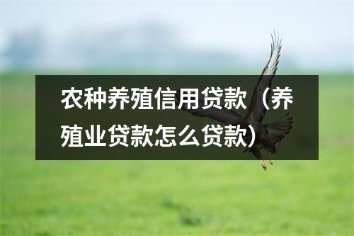 农种养殖信用贷款（养殖业贷款怎么贷款）