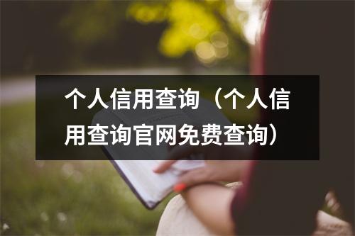 个人信用查询（个人信用查询官网免费查询）
