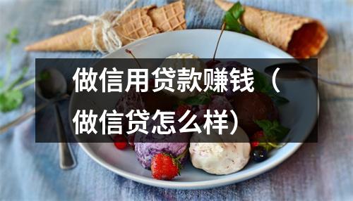 做信用贷款赚钱（做信贷怎么样）