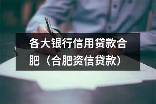 各大银行信用贷款合肥（合肥资信贷款）