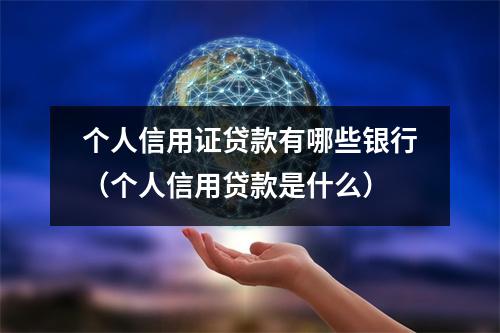个人信用证贷款有哪些银行（个人信用贷款是什么）