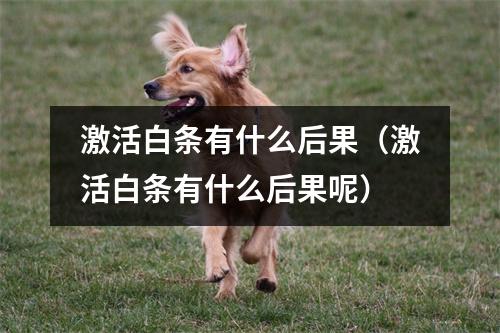 激活白条有什么后果（激活白条有什么后果呢）