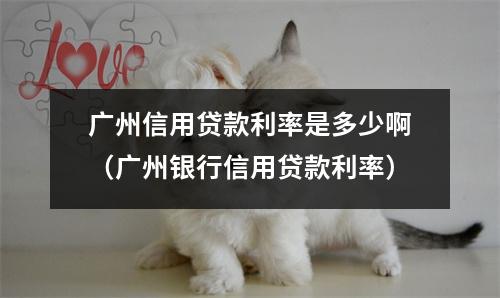 广州信用贷款利率是多少啊(广州银行信用贷款利率)