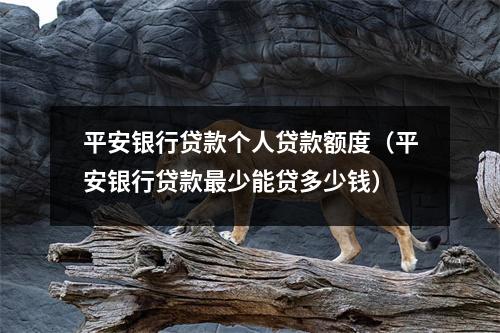 平安银行贷款个人贷款额度（平安银行贷款最少能贷多少钱）