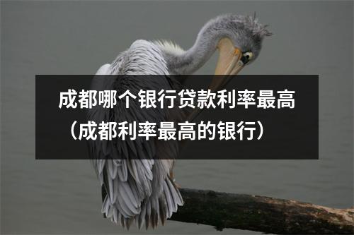 成都哪个银行贷款利率最高（成都利率最高的银行）