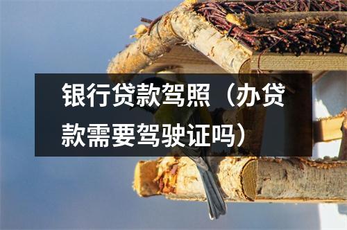 银行贷款驾照（办贷款需要驾驶证吗）