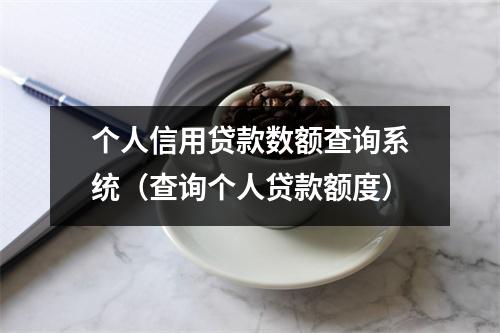 个人信用贷款数额查询系统（查询个人贷款额度）
