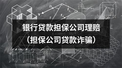 银行贷款担保公司理赔（担保公司贷款诈骗）