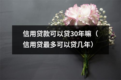 信用贷款可以贷30年嘛(信用贷最多可以贷几年)