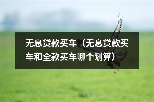 无息贷款买车（无息贷款买车和全款买车哪个划算）