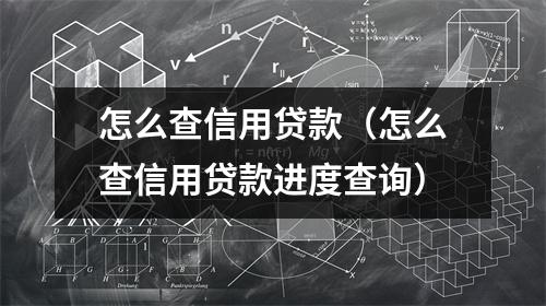 怎么查信用贷款（怎么查信用贷款进度查询）